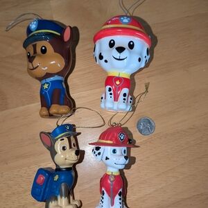 Paw Patrol Christmas Ornaments Set Lot Of 4